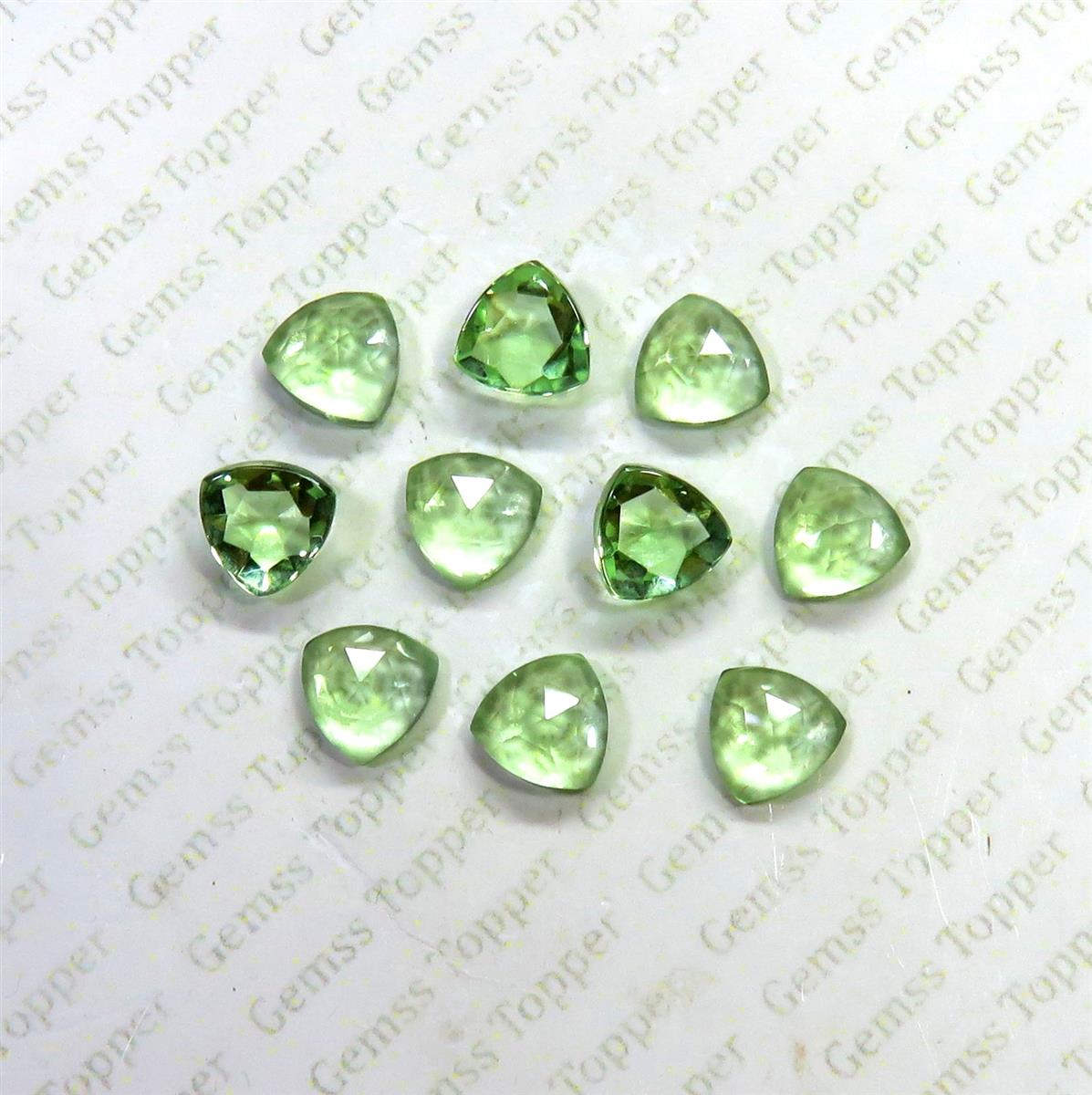 Green Amethyst 10x10 mm Trillion Rose Cut